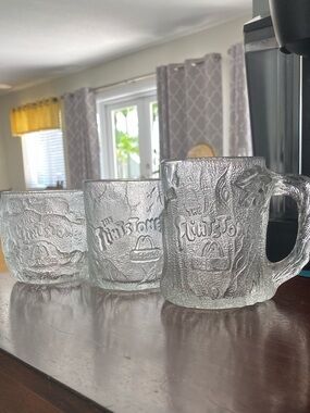 Vintage McDonald’s Flintstones Glass Mugs Lot of 3 1993 Promo Collectible
